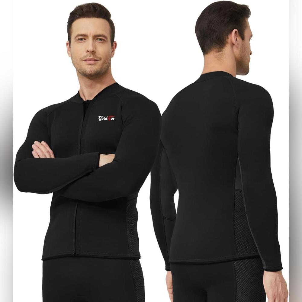 NWT GoldFin Men's 2mm Wetsuit Long Sleeve Neoprene Top Jacket, 4XL